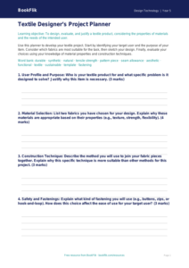 Free Textiles Template | Year 5 Greater Depth | BookFlik