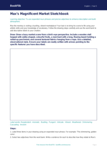 Free Adjectives Drawing Sheet | Year 5 Greater Depth | BookFlik