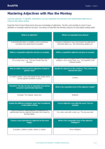 Free Adjectives Flashcards | Year 5 Greater Depth | BookFlik