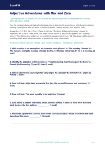 Free Adjectives Quiz | Year 5 Greater Depth | BookFlik