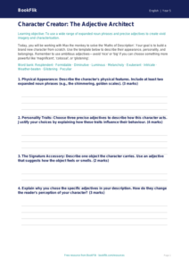 Free Adjectives Template | Year 5 Greater Depth | BookFlik