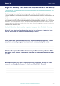 Free Adjectives Track Sheet | Year 5 Greater Depth | BookFlik