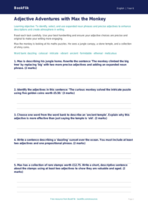 Free Adjectives Worksheet | Year 6 Core | BookFlik