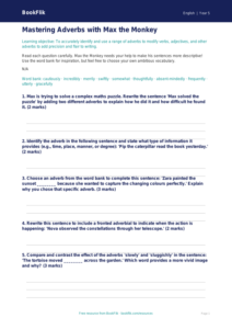 Free Adverbs Worksheet | Year 5 Greater Depth | BookFlik