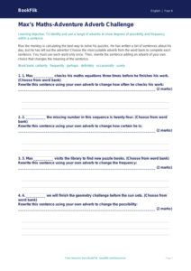 Free Adverbs Activity Sheet | Year 6 Core | BookFlik