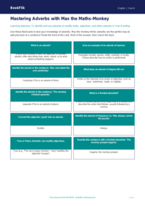 Free Adverbs Flashcards | Year 6 Core | BookFlik