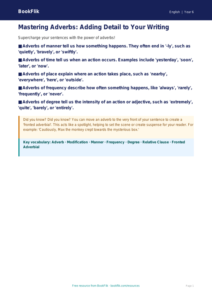 Free Adverbs Poster | Year 6 Core | BookFlik