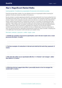 Free Apostrophes Comprehension | Year 5 Greater Depth | BookFlik
