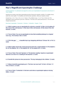Free Apostrophes Quiz | Year 5 Greater Depth | BookFlik
