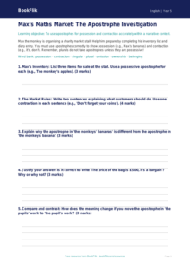 Free Apostrophes Template | Year 5 Greater Depth | BookFlik
