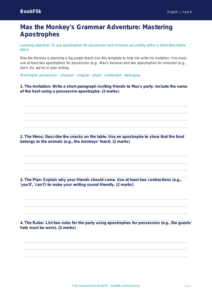 Free Apostrophes Worksheet | Year 6 Grammar Practice | BookFlik