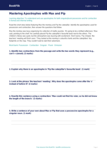 Free Apostrophes Practice Worksheet | Year 6 Grammar | BookFlik