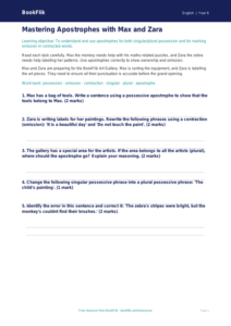 Free Apostrophes Worksheet | Year 6 Core | BookFlik