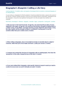Free Biography Activity Sheet | Year 5 Greater Depth | BookFlik
