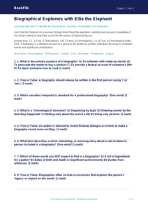 Free Biography Quiz | Year 5 Greater Depth | BookFlik