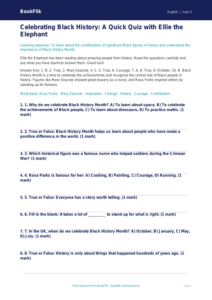 Free Black History Month Quiz | Year 3 Core | BookFlik
