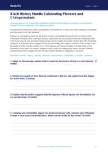 Free Black History Month Assessment | Year 5 Greater Depth | BookFlik