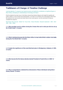Free Black History Month Activity Sheet | Year 6 Core | BookFlik