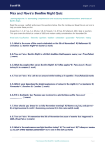 Free Bonfire Night Quiz | Year 3 Core | BookFlik