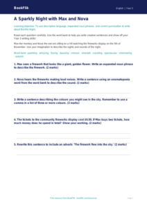 Free Bonfire Night Worksheet | Year 3 Core | BookFlik