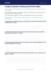 Free Bonfire Night Writing Frame | Year 3 Core | BookFlik