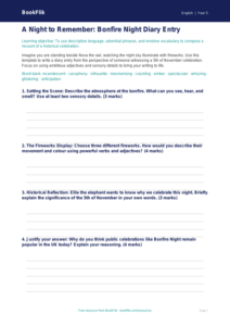 Free Bonfire Night Template | Year 5 Greater Depth | BookFlik