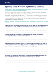 Free Bonfire Night Worksheet | Year 5 Greater Depth | BookFlik