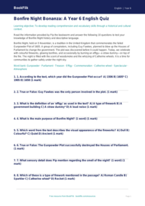 Free Bonfire Night Quiz | Year 6 Core | BookFlik