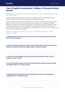 Free Book Review Assessment | Year 6 Core | BookFlik