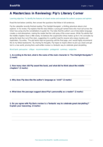 Free Book Review Comprehension | Year 6 Core | BookFlik