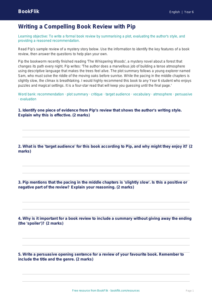 Free Book Review Track Sheet | Year 6 Core | BookFlik