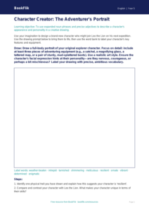 Free Character Description Drawing Sheet | Year 5 Greater Depth | BookFlik