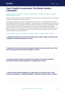 Free Christmas Story Assessment | Year 5 Greater Depth | BookFlik