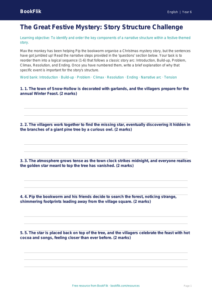 Free Christmas Story Activity Sheet | Year 6 Core | BookFlik