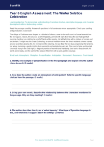 Free Christmas Story Assessment | Year 6 Core | BookFlik