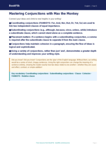 Free Conjunctions Poster | Year 5 Greater Depth | BookFlik