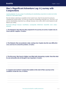 Free Conjunctions Template | Year 5 Greater Depth | BookFlik