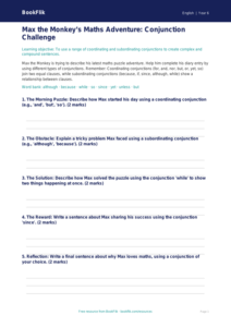 Free Conjunctions Template | Year 6 Core | BookFlik