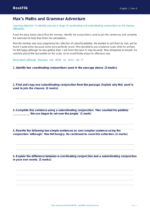 Free Conjunctions Practice Worksheet | Year 6 Grammar | BookFlik