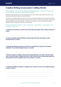 Free Creative Writing Assessment | Year 6 Core | BookFlik