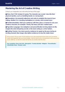 Free Creative Writing Poster | Year 6 Core | BookFlik