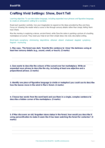 Free Creative Writing Worksheet | Year 6 Core | BookFlik