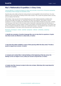 Free Diary Writing Track Sheet | Year 5 Greater Depth | BookFlik