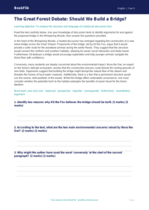 Free Discussion Texts Comprehension | Year 5 Greater Depth | BookFlik