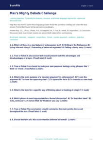 Free Discussion Texts Quiz | Year 5 Greater Depth | BookFlik