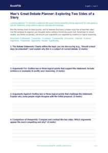 Free Discussion Texts Template | Year 5 Greater Depth | BookFlik