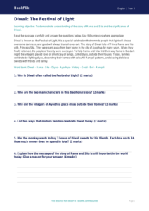 Free Diwali Story Assessment | Year 3 Core | BookFlik