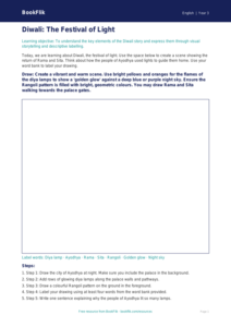 Free Diwali Story Drawing Sheet | Year 3 Core | BookFlik