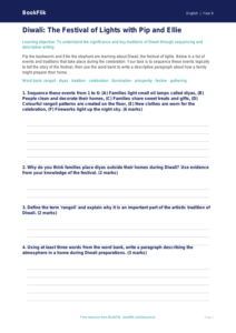 Free Diwali Story Activity Sheet | Year 6 Core | BookFlik