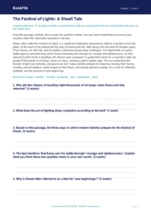 Free Diwali Story Track Sheet | Year 6 Core | BookFlik